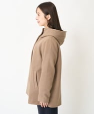 F1JAA42330 MK MICHEL KLEIN(小さいサイズ)(メゾン ドゥ サンク) 【小さいサイズ】ミドル丈メルトンコート モカ