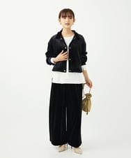 F1JAD31230 MK MICHEL KLEIN(小さいサイズ)(メゾン ドゥ サンク) 【小さいサイズ】スノーベロア クロップドブルゾン/洗える ライトブラウン