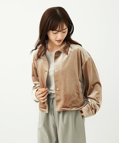 F1JAD31230  【小さいサイズ】スノーベロア クロップドブルゾン/洗える