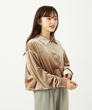 F1JAD31230 MK MICHEL KLEIN(小さいサイズ)(メゾン ドゥ サンク) 【小さいサイズ】スノーベロア クロップドブルゾン/洗える ライトブラウン