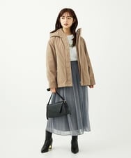 F1JAD35310 MK MICHEL KLEIN(小さいサイズ)(メゾン ドゥ サンク) 【小さいサイズ】ダウンライナー付きマルチwayブルゾン/撥水加工 モカ