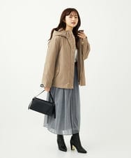 F1JAD35310 MK MICHEL KLEIN(小さいサイズ)(メゾン ドゥ サンク) 【小さいサイズ】ダウンライナー付きマルチwayブルゾン/撥水加工 モカ