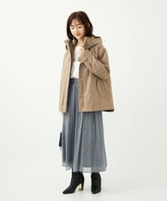 F1JAD35310 MK MICHEL KLEIN(小さいサイズ)(メゾン ドゥ サンク) 【小さいサイズ】ダウンライナー付きマルチwayブルゾン/撥水加工 モカ