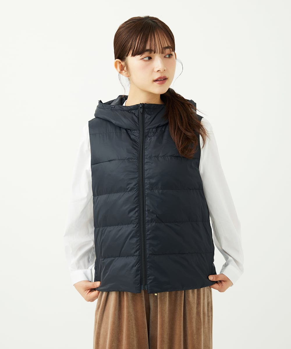 F1JAD35310 MK MICHEL KLEIN(小さいサイズ)(メゾン ドゥ サンク) 【小さいサイズ】ダウンライナー付きマルチwayブルゾン/撥水加工 モカ