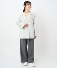 F1JAD40270 MK MICHEL KLEIN(小さいサイズ)(メゾン ドゥ サンク) 【小さいサイズ】スムースリバー ミドル丈コート ライトグレー