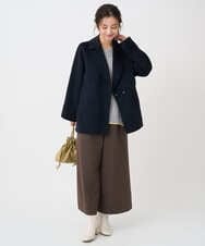 F1JAD40270 MK MICHEL KLEIN(小さいサイズ)(メゾン ドゥ サンク) 【小さいサイズ】スムースリバー ミドル丈コート ライトグレー