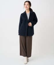 F1JAD40270 MK MICHEL KLEIN(小さいサイズ)(メゾン ドゥ サンク) 【小さいサイズ】スムースリバー ミドル丈コート ライトグレー