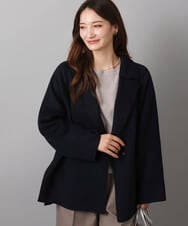 F1JAD40270 MK MICHEL KLEIN(小さいサイズ)(メゾン ドゥ サンク) 【小さいサイズ】スムースリバー ミドル丈コート ライトグレー