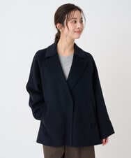 F1JAD40270 MK MICHEL KLEIN(小さいサイズ)(メゾン ドゥ サンク) 【小さいサイズ】スムースリバー ミドル丈コート ライトグレー