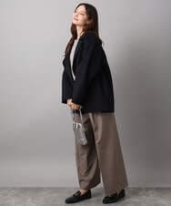 F1JAD40270 MK MICHEL KLEIN(小さいサイズ)(メゾン ドゥ サンク) 【小さいサイズ】スムースリバー ミドル丈コート ライトグレー