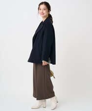 F1JAD40270 MK MICHEL KLEIN(小さいサイズ)(メゾン ドゥ サンク) 【小さいサイズ】スムースリバー ミドル丈コート ライトグレー