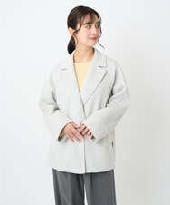 F1JAD40270 MK MICHEL KLEIN(小さいサイズ)(メゾン ドゥ サンク) 【小さいサイズ】スムースリバー ミドル丈コート ライトグレー