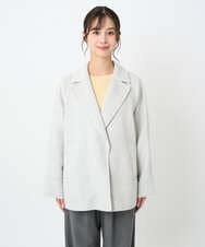 F1JAD40270 MK MICHEL KLEIN(小さいサイズ)(メゾン ドゥ サンク) 【小さいサイズ】スムースリバー ミドル丈コート ライトグレー