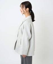 F1JAD40270 MK MICHEL KLEIN(小さいサイズ)(メゾン ドゥ サンク) 【小さいサイズ】スムースリバー ミドル丈コート ライトグレー