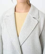 F1JAD40270 MK MICHEL KLEIN(小さいサイズ)(メゾン ドゥ サンク) 【小さいサイズ】スムースリバー ミドル丈コート ライトグレー