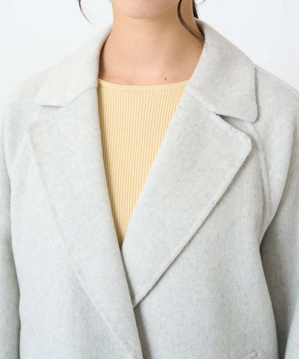 F1JAD40270 MK MICHEL KLEIN(小さいサイズ)(メゾン ドゥ サンク) 【小さいサイズ】スムースリバー ミドル丈コート ライトグレー