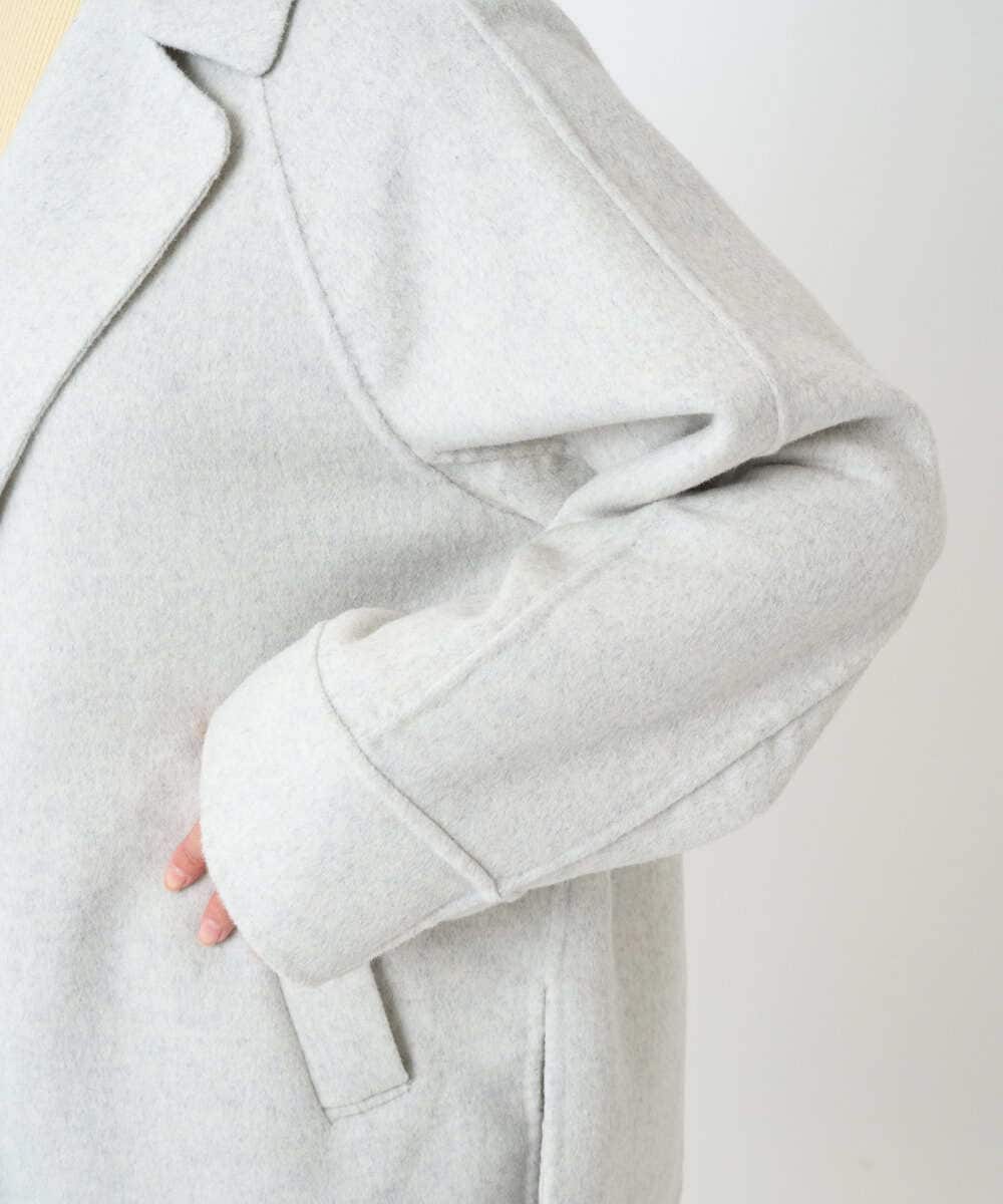 F1JAD40270 MK MICHEL KLEIN(小さいサイズ)(メゾン ドゥ サンク) 【小さいサイズ】スムースリバー ミドル丈コート ライトグレー