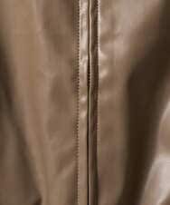 F1JAD41240 MK MICHEL KLEIN(小さいサイズ)(メゾン ドゥ サンク) 【小さいサイズ】ステンカラーフェイクレザーブルゾン/洗える モカ