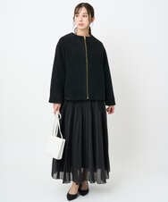 F1JAD42250 MK MICHEL KLEIN(小さいサイズ)(メゾン ドゥ サンク) 【小さいサイズ】ノーカラーボアブルゾン/洗える アイボリー