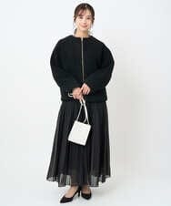 F1JAD42250 MK MICHEL KLEIN(小さいサイズ)(メゾン ドゥ サンク) 【小さいサイズ】ノーカラーボアブルゾン/洗える アイボリー