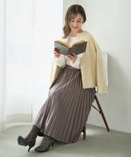 F1JAD42250 MK MICHEL KLEIN(小さいサイズ)(メゾン ドゥ サンク) 【小さいサイズ】ノーカラーボアブルゾン/洗える アイボリー