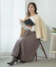 F1JAD42250 MK MICHEL KLEIN(小さいサイズ)(メゾン ドゥ サンク) 【小さいサイズ】ノーカラーボアブルゾン/洗える アイボリー