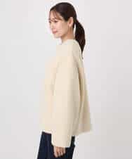 F1JAD42250 MK MICHEL KLEIN(小さいサイズ)(メゾン ドゥ サンク) 【小さいサイズ】ノーカラーボアブルゾン/洗える アイボリー