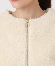 F1JAD42250 MK MICHEL KLEIN(小さいサイズ)(メゾン ドゥ サンク) 【小さいサイズ】ノーカラーボアブルゾン/洗える アイボリー