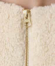 F1JAD42250 MK MICHEL KLEIN(小さいサイズ)(メゾン ドゥ サンク) 【小さいサイズ】ノーカラーボアブルゾン/洗える アイボリー