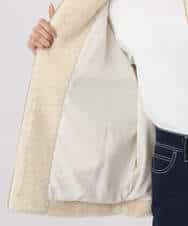 F1JAD42250 MK MICHEL KLEIN(小さいサイズ)(メゾン ドゥ サンク) 【小さいサイズ】ノーカラーボアブルゾン/洗える アイボリー