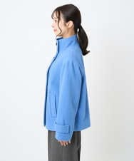 F1JAD54380 MK MICHEL KLEIN(小さいサイズ)(メゾン ドゥ サンク) 【小さいサイズ】エアリアルウール スタンドカラーショートコート ブルー