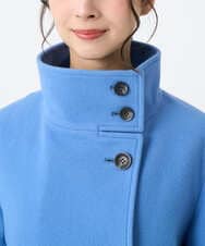 F1JAD54380 MK MICHEL KLEIN(小さいサイズ)(メゾン ドゥ サンク) 【小さいサイズ】エアリアルウール スタンドカラーショートコート ブルー