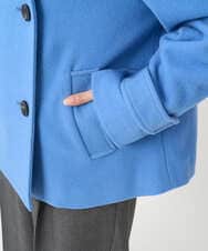 F1JAD54380 MK MICHEL KLEIN(小さいサイズ)(メゾン ドゥ サンク) 【小さいサイズ】エアリアルウール スタンドカラーショートコート ブルー