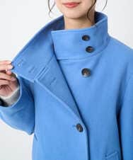 F1JAD54380 MK MICHEL KLEIN(小さいサイズ)(メゾン ドゥ サンク) 【小さいサイズ】エアリアルウール スタンドカラーショートコート ブルー