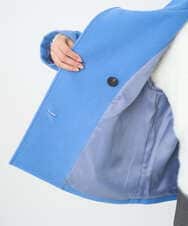 F1JAD54380 MK MICHEL KLEIN(小さいサイズ)(メゾン ドゥ サンク) 【小さいサイズ】エアリアルウール スタンドカラーショートコート ブルー