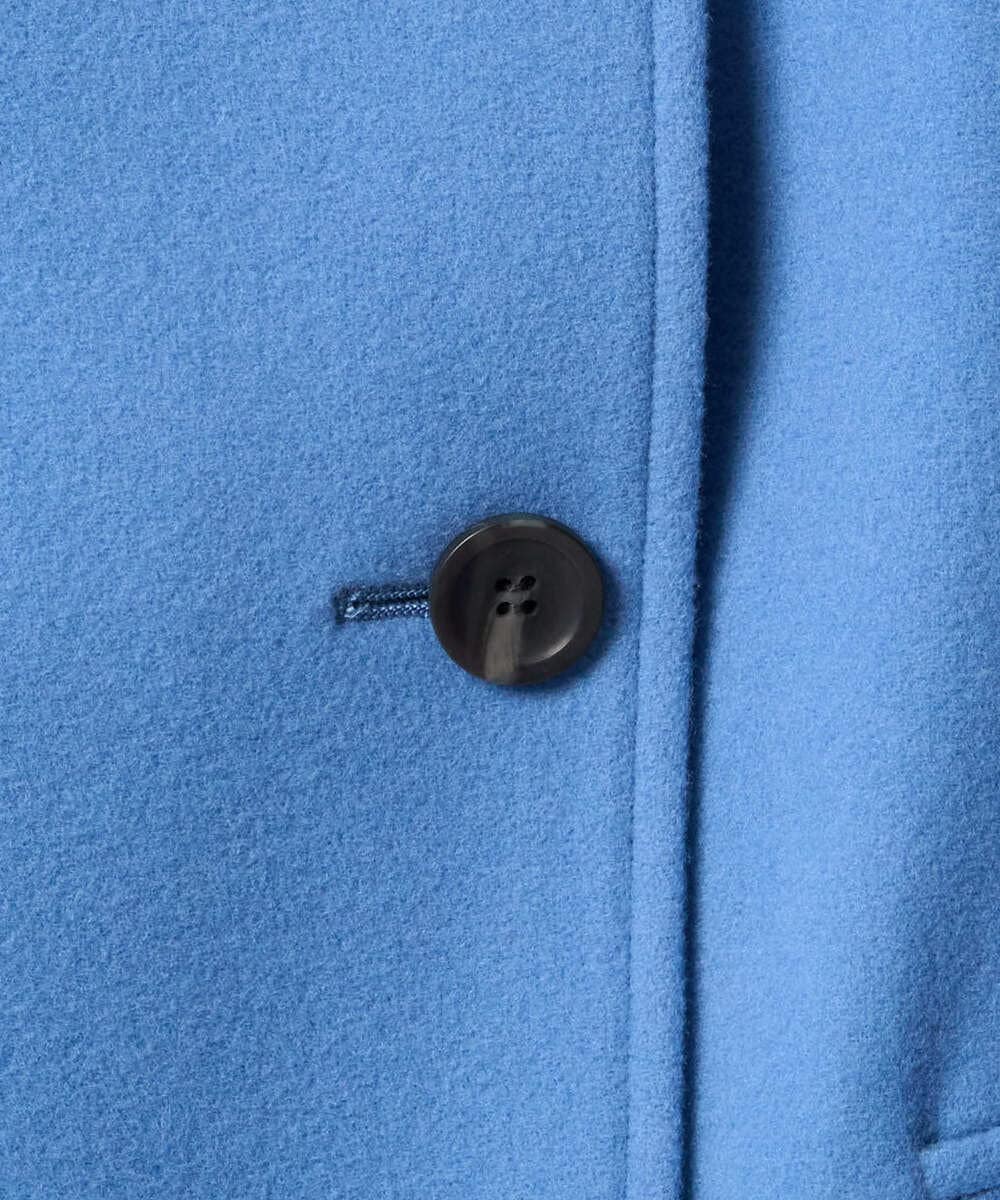 F1JAD54380 MK MICHEL KLEIN(小さいサイズ)(メゾン ドゥ サンク) 【小さいサイズ】エアリアルウール スタンドカラーショートコート ブルー