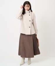 F1JAD54380 MK MICHEL KLEIN(小さいサイズ)(メゾン ドゥ サンク) 【小さいサイズ】エアリアルウール スタンドカラーショートコート ブルー