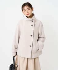 F1JAD54380 MK MICHEL KLEIN(小さいサイズ)(メゾン ドゥ サンク) 【小さいサイズ】エアリアルウール スタンドカラーショートコート ベージュ