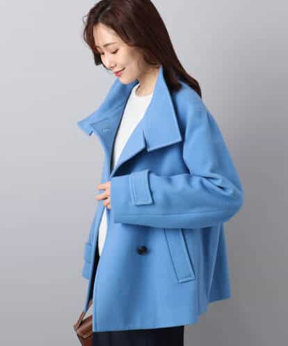 F1JAD54380 MK MICHEL KLEIN(小さいサイズ) 【小さいサイズ】エアリアルウール スタンドカラーショートコート