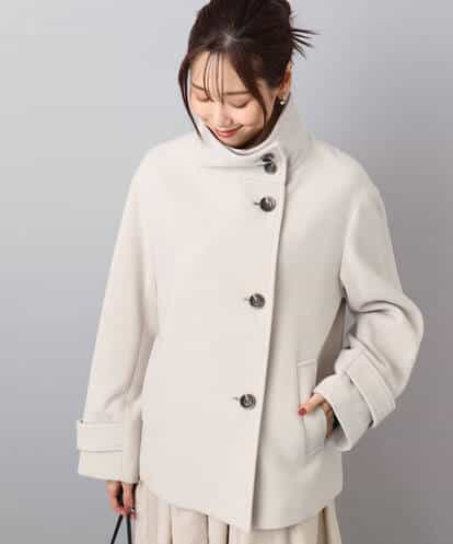 F1JAD54380 MK MICHEL KLEIN(小さいサイズ) 【小さいサイズ】エアリアルウール スタンドカラーショートコート