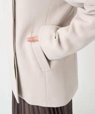 F1JAD55360 MK MICHEL KLEIN(小さいサイズ)(メゾン ドゥ サンク) 【小さいサイズ】エアリアルウール ミドル丈フーデットコート ベージュ