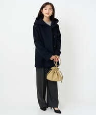 F1JAD55360 MK MICHEL KLEIN(小さいサイズ)(メゾン ドゥ サンク) 【小さいサイズ】エアリアルウール ミドル丈フーデットコート ベージュ