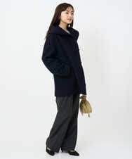 F1JAD55360 MK MICHEL KLEIN(小さいサイズ)(メゾン ドゥ サンク) 【小さいサイズ】エアリアルウール ミドル丈フーデットコート ベージュ