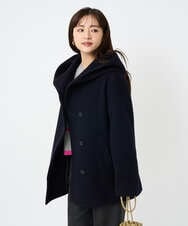 F1JAD55360 MK MICHEL KLEIN(小さいサイズ)(メゾン ドゥ サンク) 【小さいサイズ】エアリアルウール ミドル丈フーデットコート ベージュ