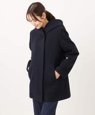 F1JAD55360 MK MICHEL KLEIN(小さいサイズ)(メゾン ドゥ サンク) 【小さいサイズ】エアリアルウール ミドル丈フーデットコート ベージュ