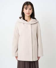 F1JAD55360 MK MICHEL KLEIN(小さいサイズ)(メゾン ドゥ サンク) 【小さいサイズ】エアリアルウール ミドル丈フーデットコート ベージュ