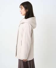 F1JAD55360 MK MICHEL KLEIN(小さいサイズ)(メゾン ドゥ サンク) 【小さいサイズ】エアリアルウール ミドル丈フーデットコート ベージュ