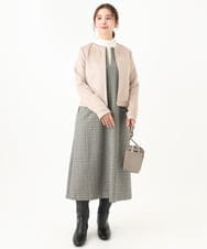 F1JDA32190 MK MICHEL KLEIN(小さいサイズ)(メゾン ドゥ サンク) 【小さいサイズ】フェイクスウェードショートブルゾン/洗える ライトブルー