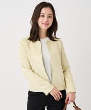 F1JDD32190 MK MICHEL KLEIN(小さいサイズ)(メゾン ドゥ サンク) 【小さいサイズ】フェイクスウェードショートブルゾン/洗える ライトイエロー