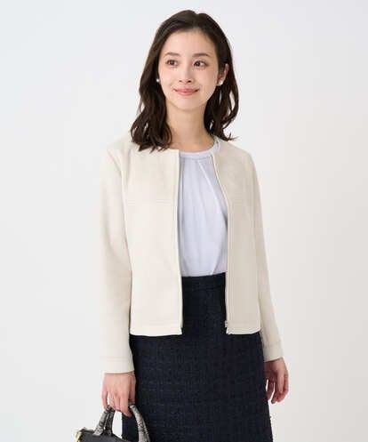 F1JDD32190  【小さいサイズ】フェイクスウェードショートブルゾン/洗える